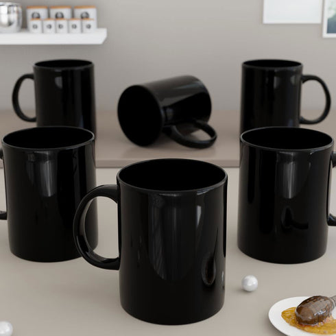 Ceramic Mugs - Black Pipe Coffee Mug (Set of 6) - The Earth Store - Mug Set